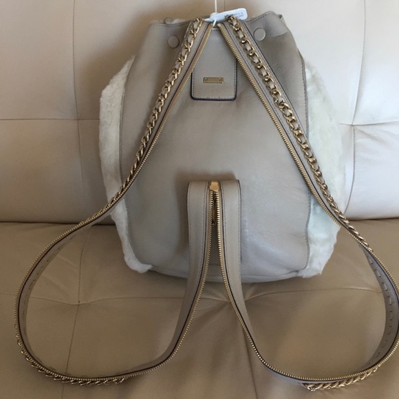NEW Jimmy Choo Echo Convertible Backpack Shearling - Picture 5 of 8